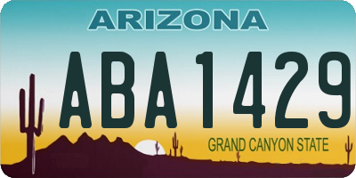 AZ license plate ABA1429