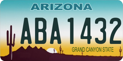 AZ license plate ABA1432
