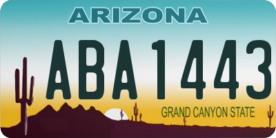AZ license plate ABA1443