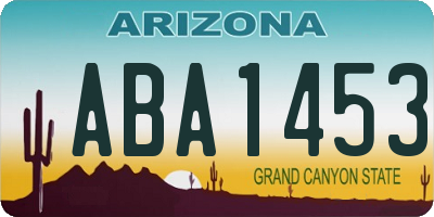 AZ license plate ABA1453