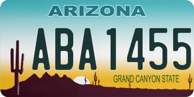 AZ license plate ABA1455