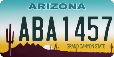 AZ license plate ABA1457