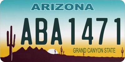 AZ license plate ABA1471