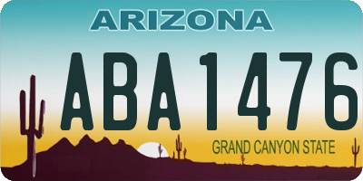AZ license plate ABA1476