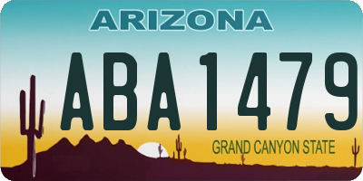 AZ license plate ABA1479