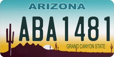 AZ license plate ABA1481