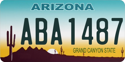 AZ license plate ABA1487