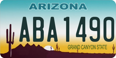 AZ license plate ABA1490