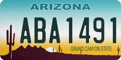 AZ license plate ABA1491