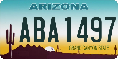 AZ license plate ABA1497