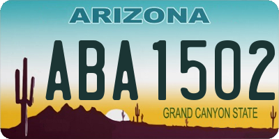 AZ license plate ABA1502