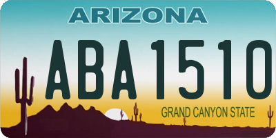 AZ license plate ABA1510