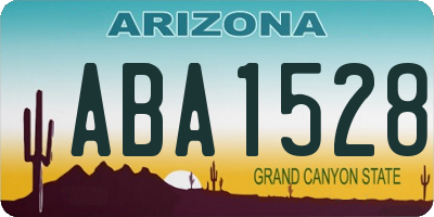 AZ license plate ABA1528