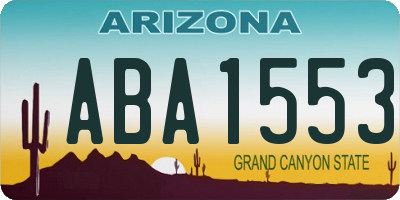 AZ license plate ABA1553