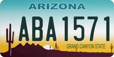 AZ license plate ABA1571