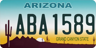 AZ license plate ABA1589
