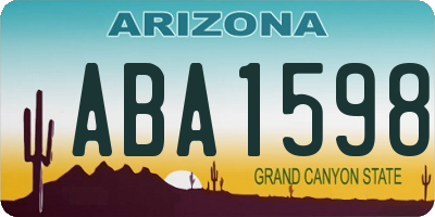 AZ license plate ABA1598