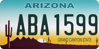 AZ license plate ABA1599
