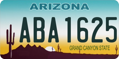 AZ license plate ABA1625