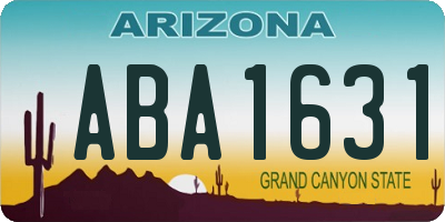 AZ license plate ABA1631