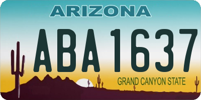 AZ license plate ABA1637
