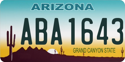 AZ license plate ABA1643