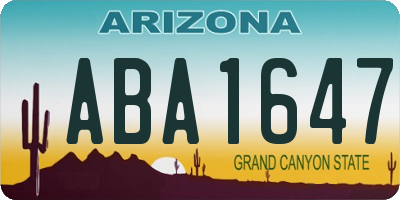AZ license plate ABA1647