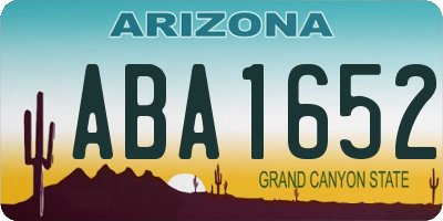 AZ license plate ABA1652