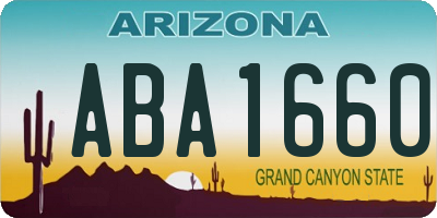 AZ license plate ABA1660