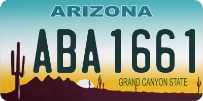 AZ license plate ABA1661