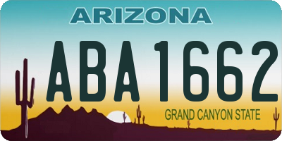 AZ license plate ABA1662