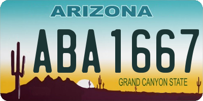 AZ license plate ABA1667