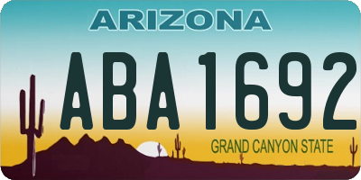 AZ license plate ABA1692