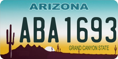 AZ license plate ABA1693