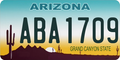 AZ license plate ABA1709