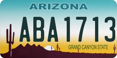 AZ license plate ABA1713