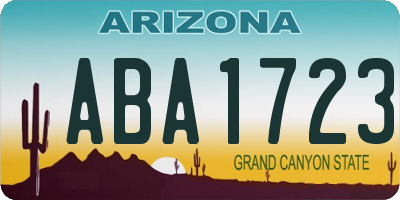 AZ license plate ABA1723