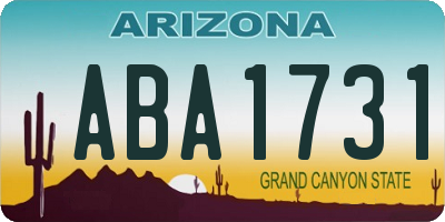 AZ license plate ABA1731