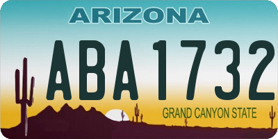 AZ license plate ABA1732
