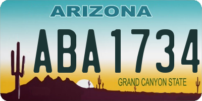 AZ license plate ABA1734