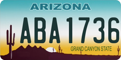 AZ license plate ABA1736