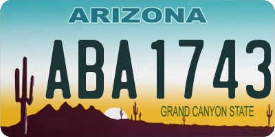 AZ license plate ABA1743