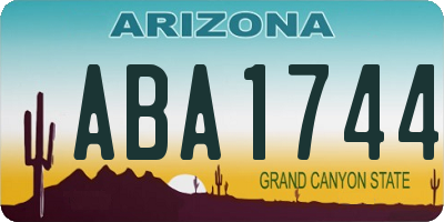 AZ license plate ABA1744