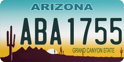 AZ license plate ABA1755