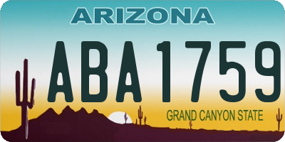 AZ license plate ABA1759