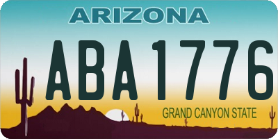 AZ license plate ABA1776