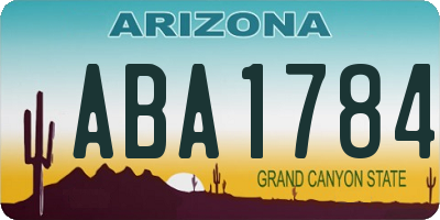 AZ license plate ABA1784