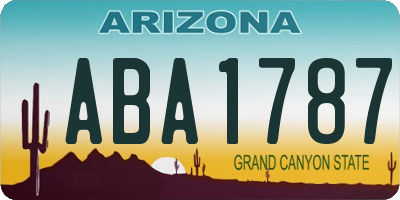 AZ license plate ABA1787