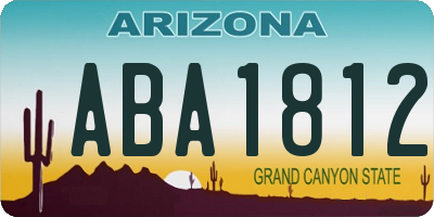AZ license plate ABA1812