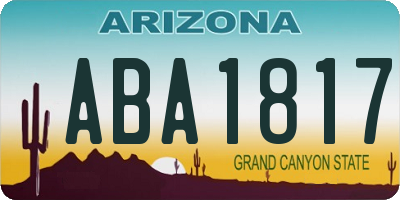 AZ license plate ABA1817